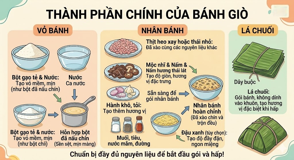 thành phần chính của bánh giò