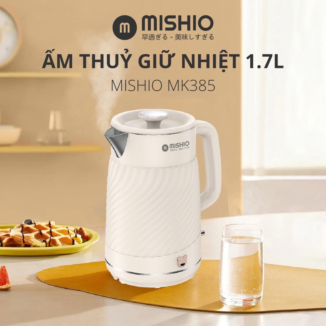 Bình Đun có chức năng giữ nhiệt 1.7 Lít Mishio MK385 inox 304