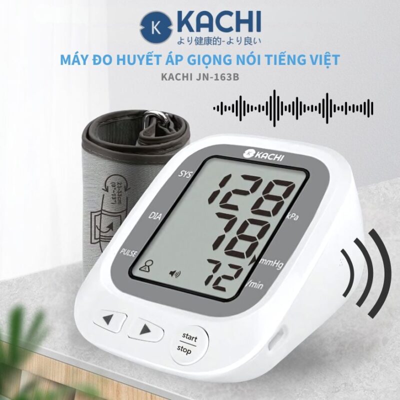 Máy đo huyết áp bắp tay Kachi JN-163B MK | Trợ lý AI đọc kết quả tiếng Việt | Hỗ trợ người cao tuổi mắt kém