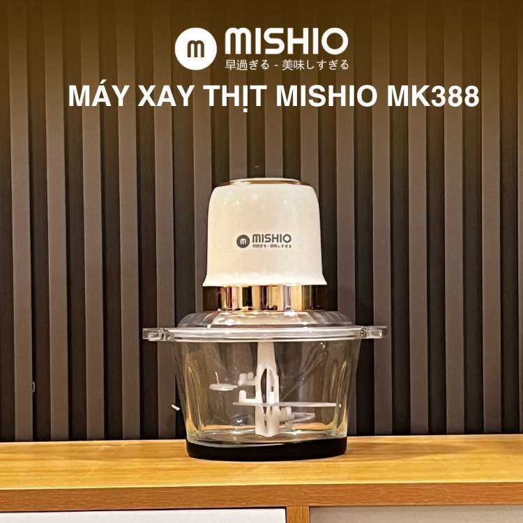 Máy Xay Thịt Đa Năng Mishio MK388 - Cối Thủy Tinh 2L, Xay Nhuyễn Mọi Loại Thực Phẩm, Đa Dụng, Tiện Lợi