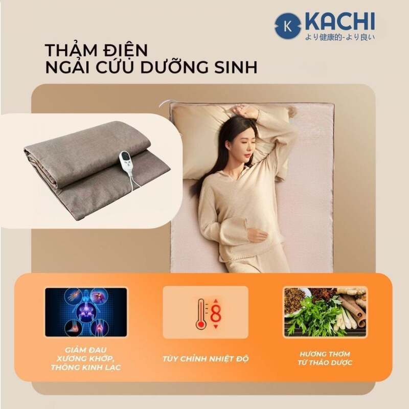 thảm chườm nóng ngải cứu kachi mk421 (2) Thảm chườm nóng ngải cứu đông y kachi mk421
