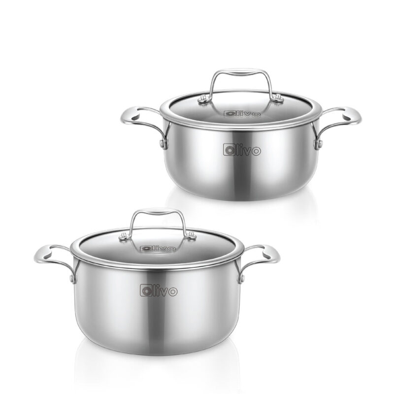 Bộ 2 Nồi OLIVO DAVINCI - Inox 3 Lớp