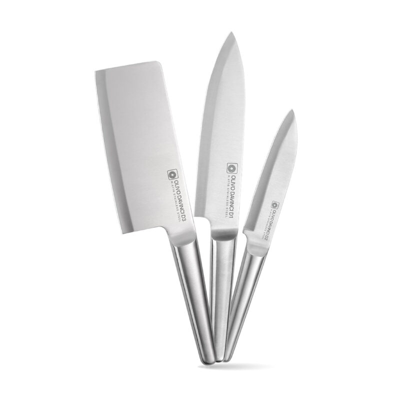 Bộ Dao 3 Món OLIVO DAVINCI - Chuôi INOX 430 Siêu Bền
