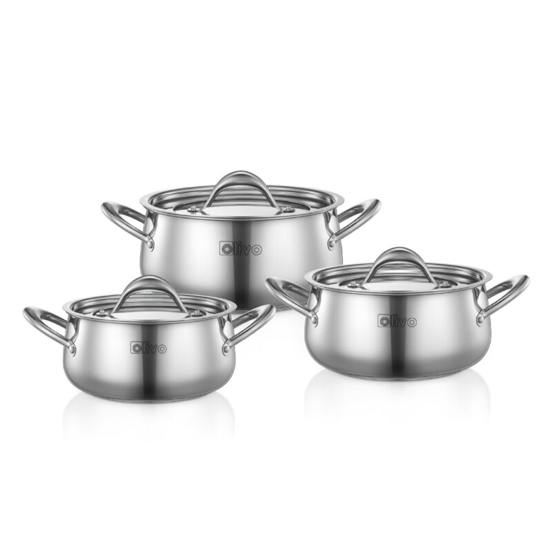 Bộ Nồi Inox OLIVO Chefs Premium - Bộ 3 Nồi