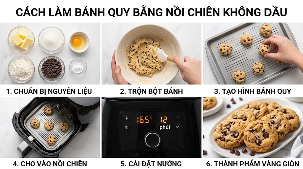 cách làm bánh quy bằng nồi chiên không dầu