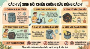 cách vệ sinh nồi chiên không dầu