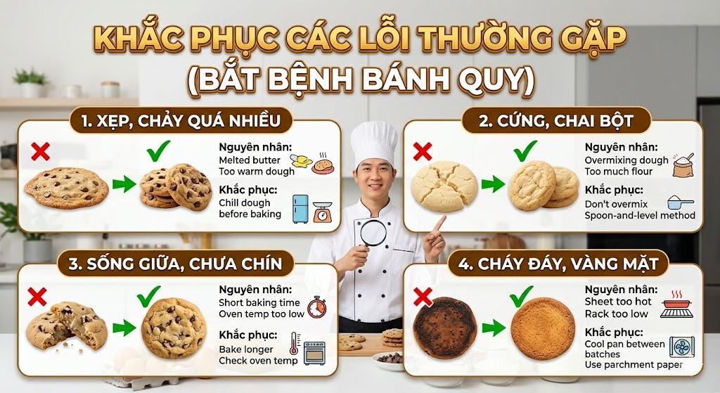 khắc phục các lỗi thường gặp bắt bệnh bánh quy