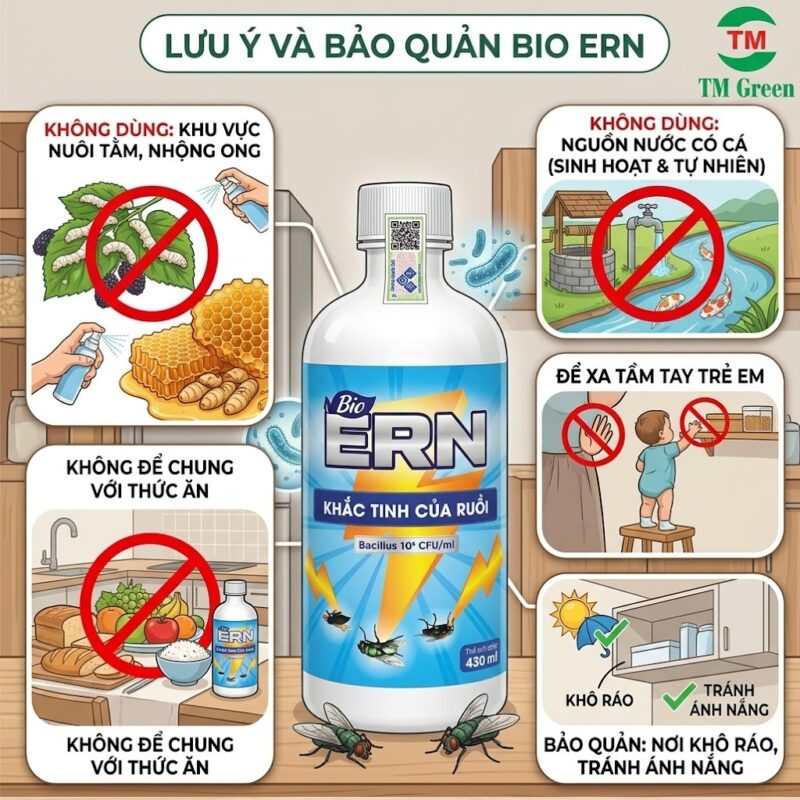 Lưu ý khi sử dụng chai thuốc diệt ruồi Bio ERN