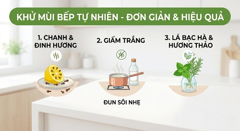 cách khử mùi hôi nhà bếp hiệu quả bằng tự nhiên
