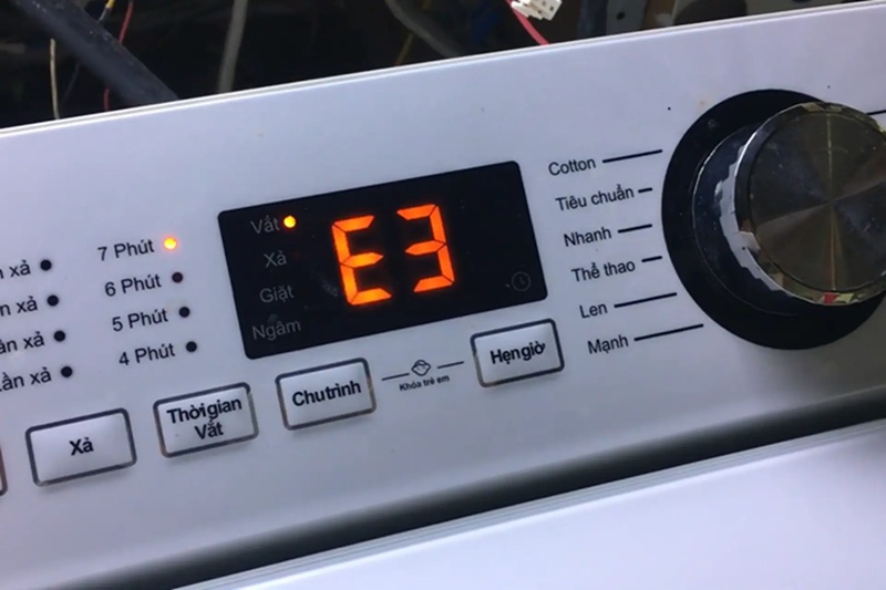 lỗi e3 trên máy giặt